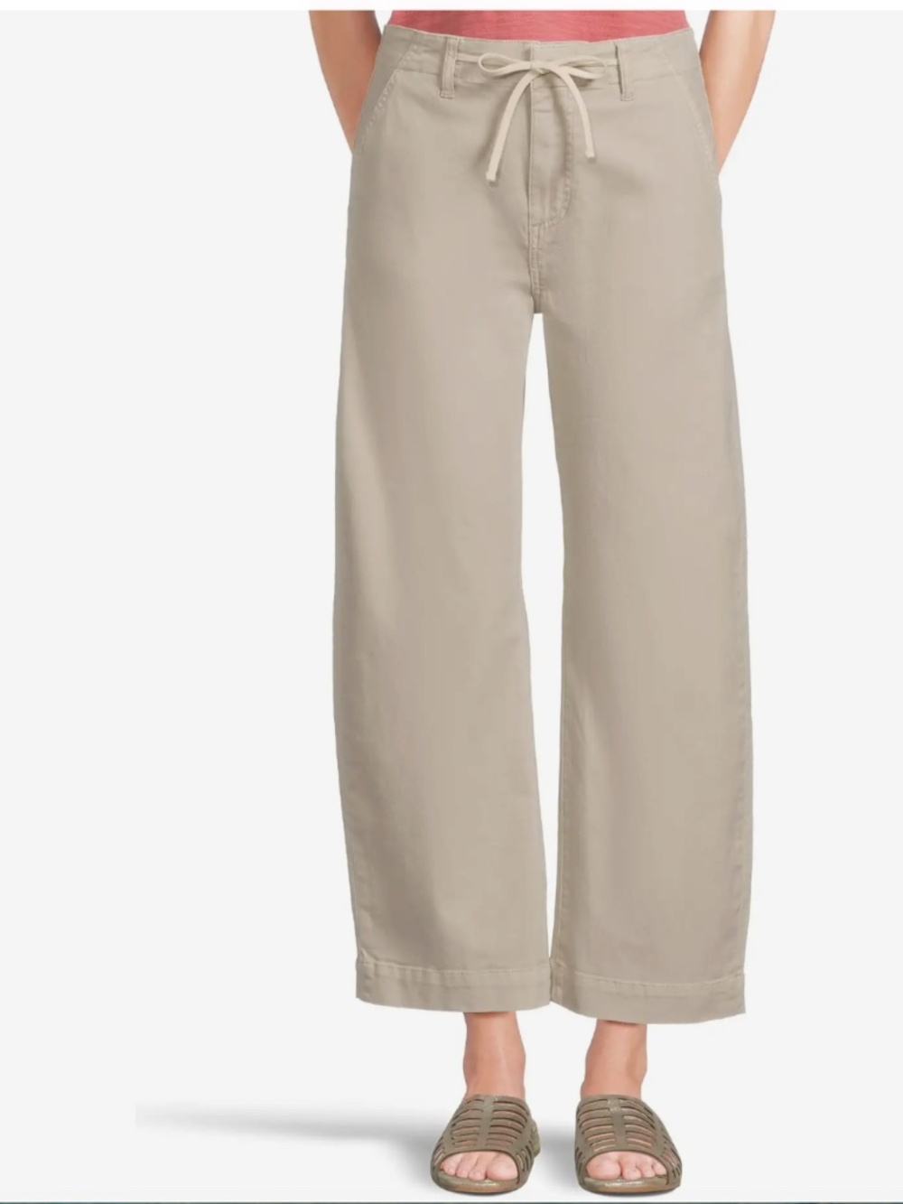 Paige Arellia High Rise Barrel Ankle With Tie Vintage Pumice Pants Size 32 NWT